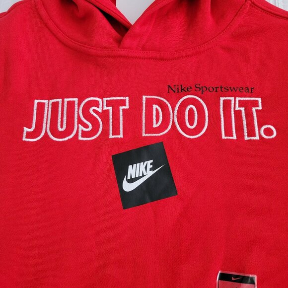 Nike JDI Pullover Hoodie DD8660-657 Red Size Large Big Kids NWT - Picture 8 of 12